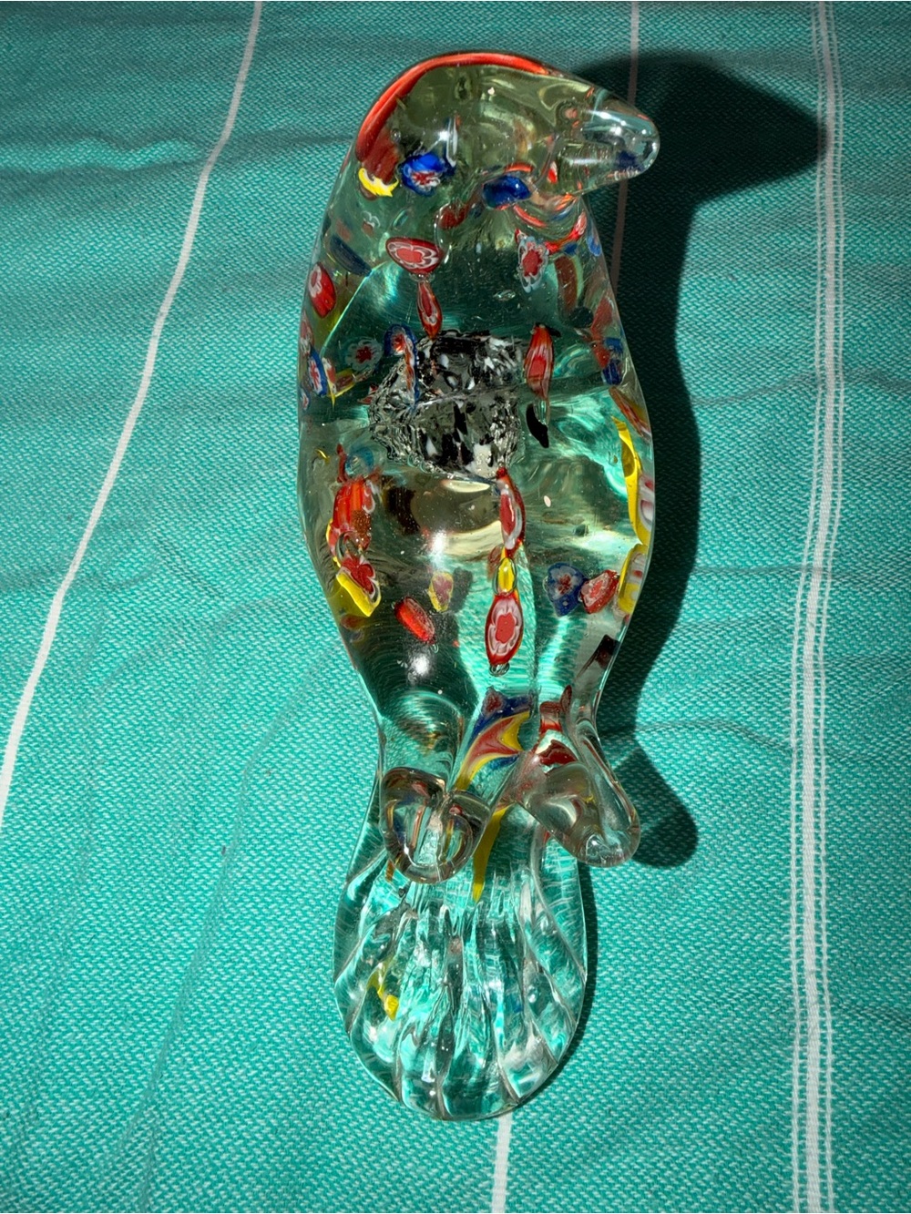 vintage hand-blown Murano art glass dove paperweight